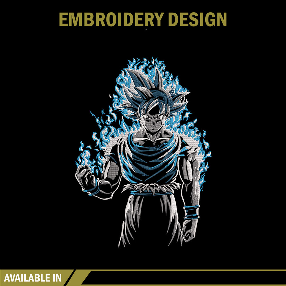 Goku ultra Embroidery Design, Dragonball Embroidery, Embroidery File, Anime Embroidery, Anime shirt, Digital download.jpg