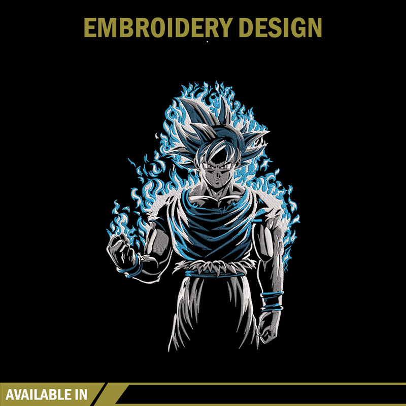 Goku ultra Embroidery Design, Dragonball Embroidery, Embroidery File, Anime Embroidery, Anime shirt, Digital download.jpg