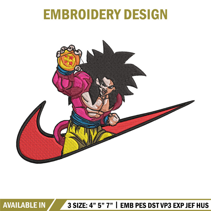 Goku x nike Embroidery Design, Dragonball Embroidery, Embroidery File, Nike Embroidery, Anime shirt, Digital download.jpg