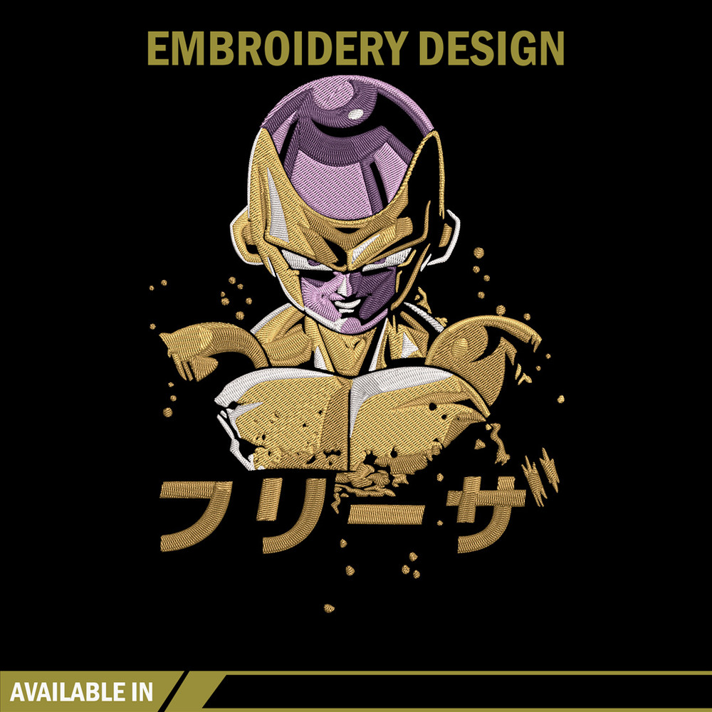 Golden Frieza Embroidery Design, Dragonball Embroidery, Embroidery File, Anime Embroidery, Anime shirt, Digital download.jpg