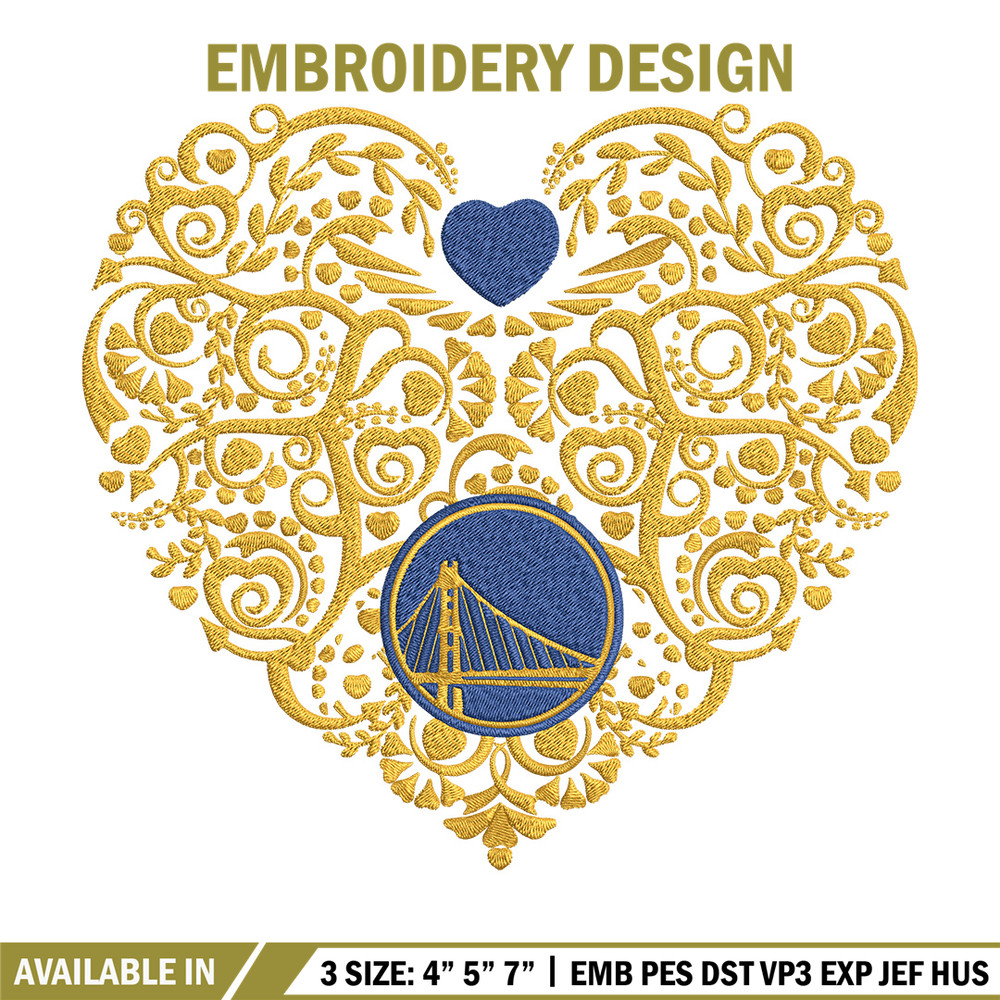 Golden State Warriors heart embroidery design, NBA embroidery,Sport embroidery, Embroidery design,Logo sport embroidery.jpg
