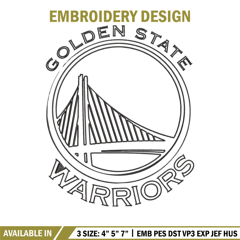 Golden State Warriors logo embroidery design, NBA embroidery, Sport embroidery, Embroidery design,Logo sport embroidery.jpg