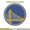 Golden State Warriors logo embroidery design, NBA embroidery,Sport embroidery, Embroidery design,Logo sport embroidery..jpg