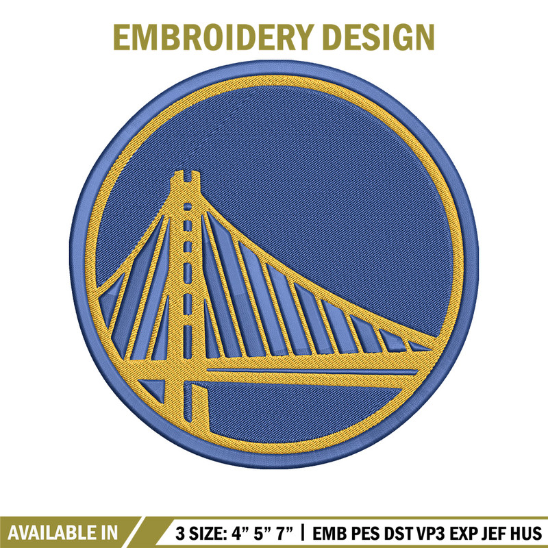 Golden State Warriors logo embroidery design, NBA embroidery,Sport embroidery, Embroidery design,Logo sport embroidery..jpg