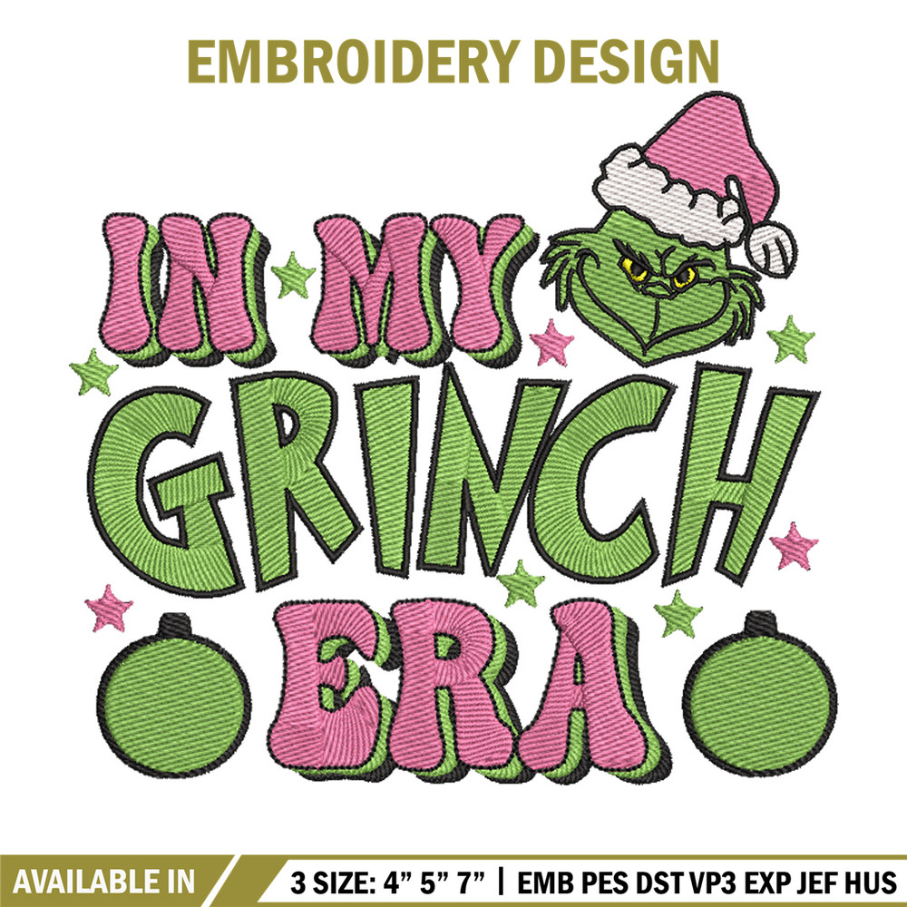 Grinch era embroidery design, Grinch embroidery, Chrismas design,Embroidery shirt, Embroidery file, Digital download.jpg