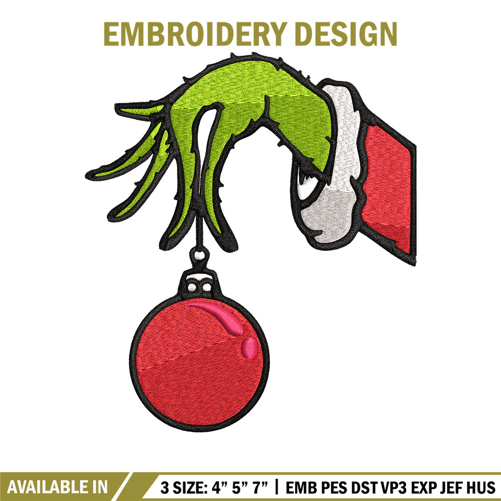 Grinch Hand Stock Illustrations Embroidery design, Grinch Embroidery, Embroidery File, Grinch design, Instant download..jpg