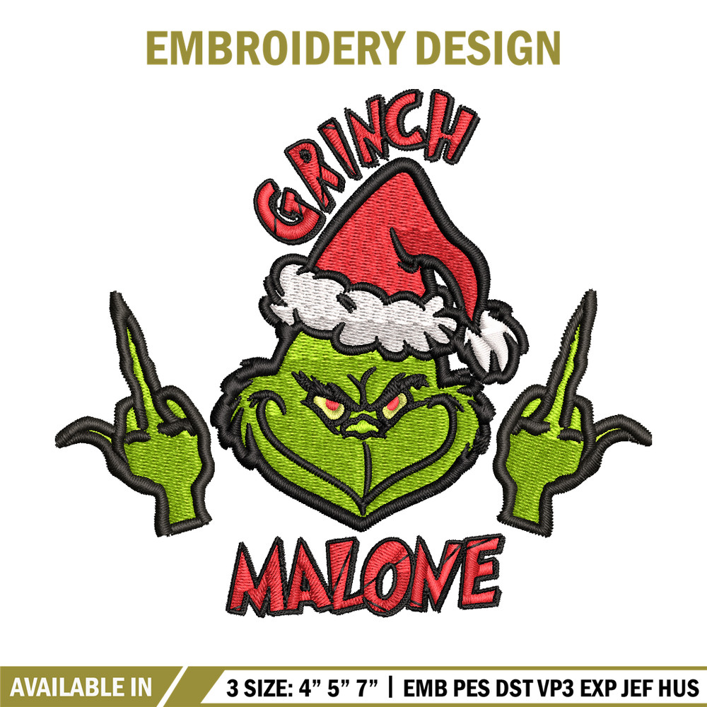 Grinch Middle Finger Embroidery design, Grinch christmas Embroidery, Embroidery File, Grinch design, Instant download..jpg