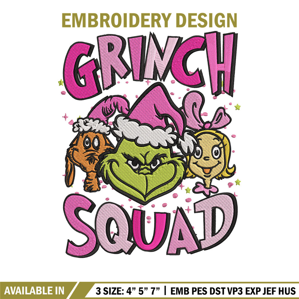 Grinch squad Embroidery Design, Grinch Embroidery, Embroidery File, Chrismas Embroidery, Anime shirt, Digital download.jpg