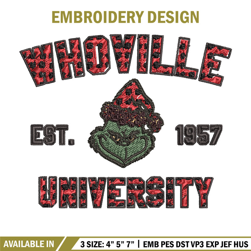 Grinch Whoville University Christmas Embroidery design, Grinch Christmas Embroidery, Grinch design, Digital download..jpg