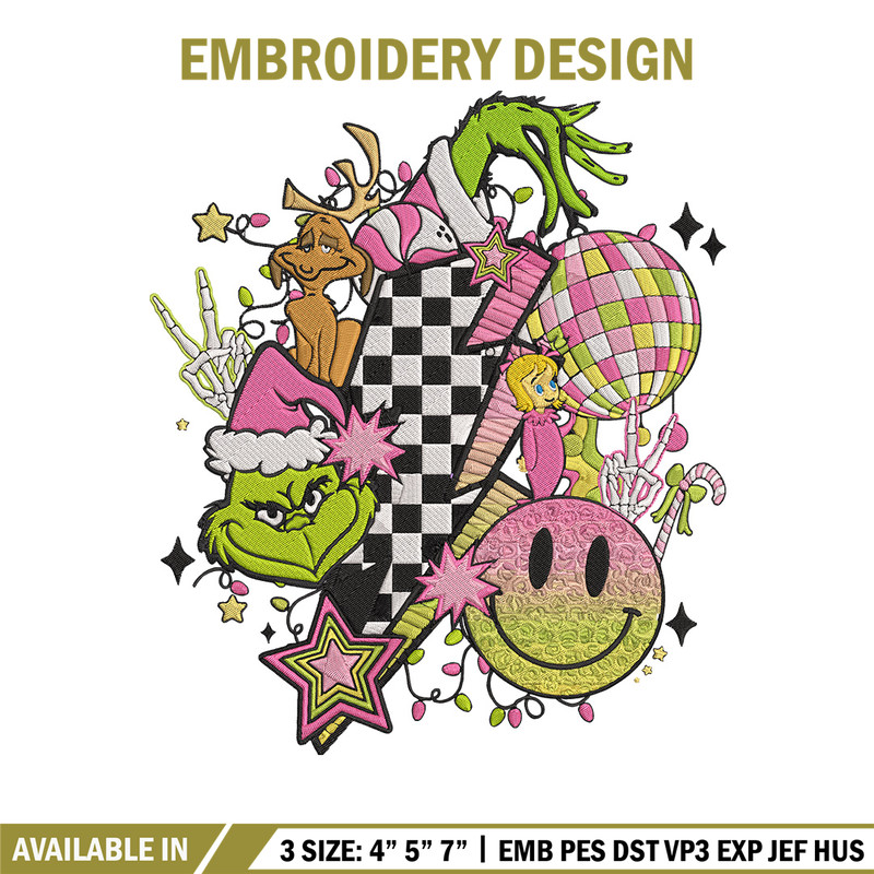 Grinch x smile icon Embroidery Design,Grinch Embroidery,Embroidery File,Chrismas Embroidery,Anime shirt,Digital download.jpg
