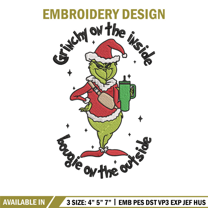 Grinchy Embroidery Design, Grinch Embroidery, Embroidery File, Chrismas Embroidery, Anime shirt, Digital download..jpg