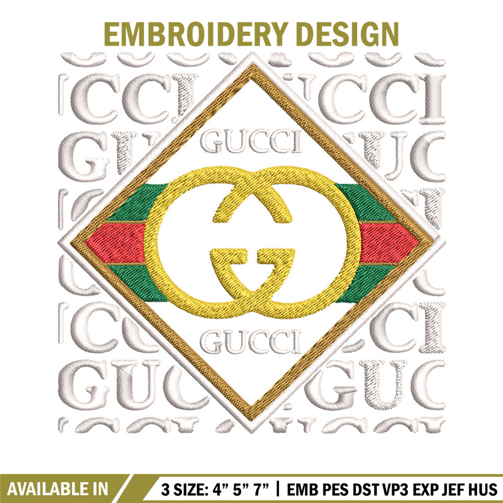 Gucci design Embroidery Design, Gucci Embroidery, Brand Embroidery, Logo shirt, Embroidery File, Digital download.jpg
