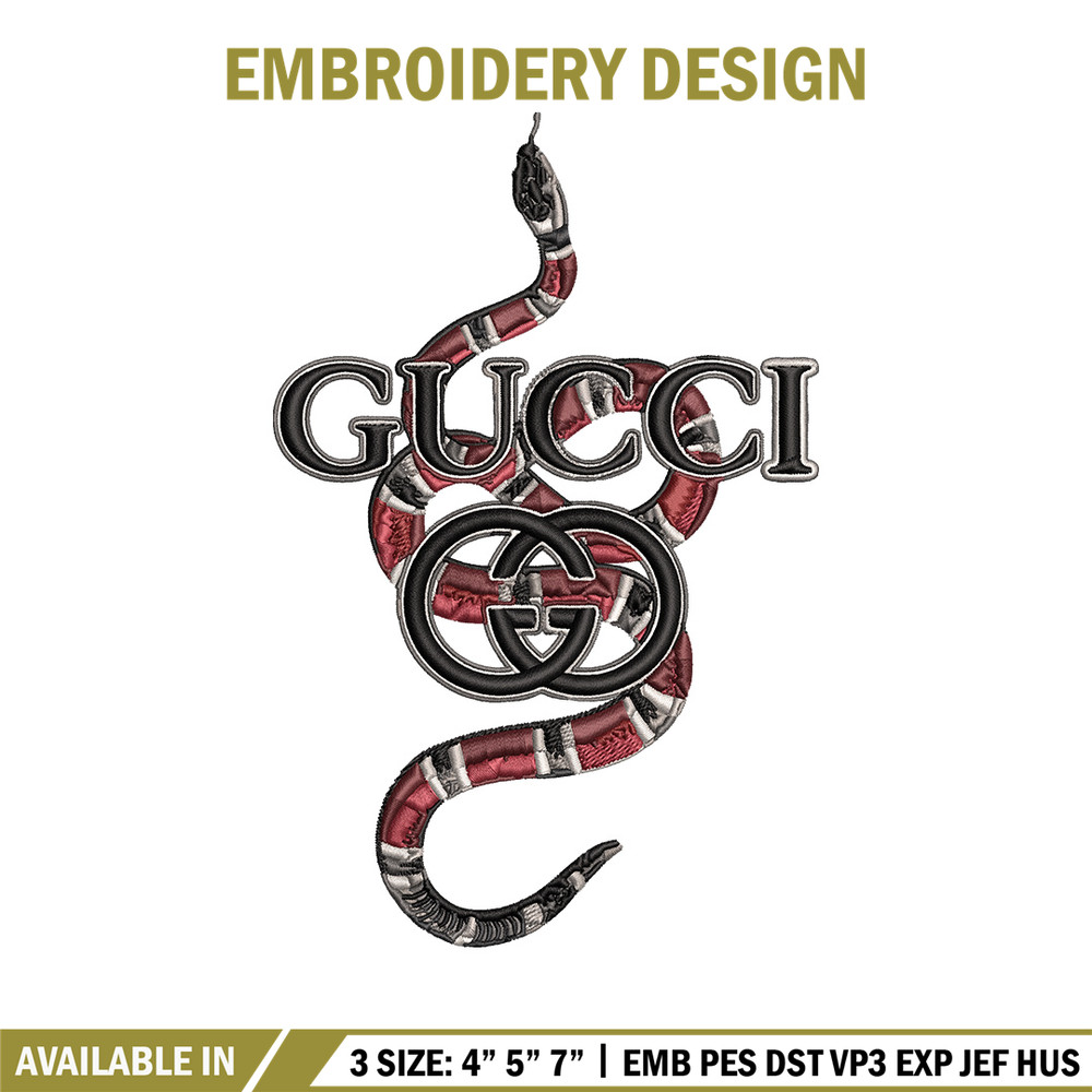Gucci snake Embroidery Design, Gucci Embroidery, Brand Embroidery, Logo shirt, Embroidery File, Digital download.jpg