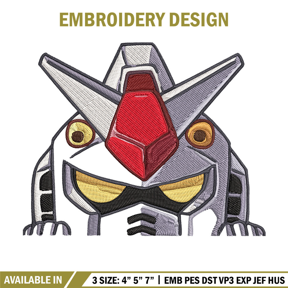 Gundam Peeker Embroidery Design, Gundam Embroidery, Embroidery File, Anime Embroidery, Anime shirt, Digital download..jpg
