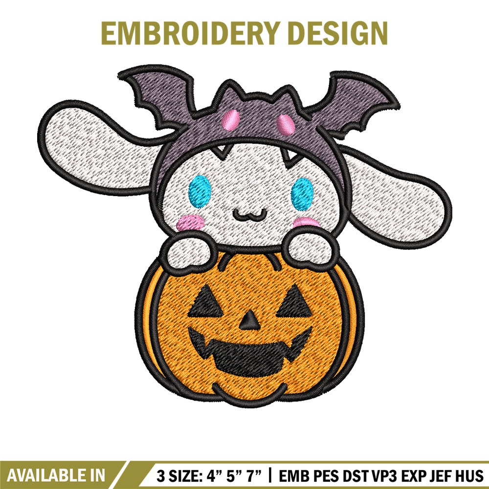Halloween Cinnamoroll Embroidery design, Hello kitty Embroidery, cartoon design, Embroidery File, Digital download..jpg