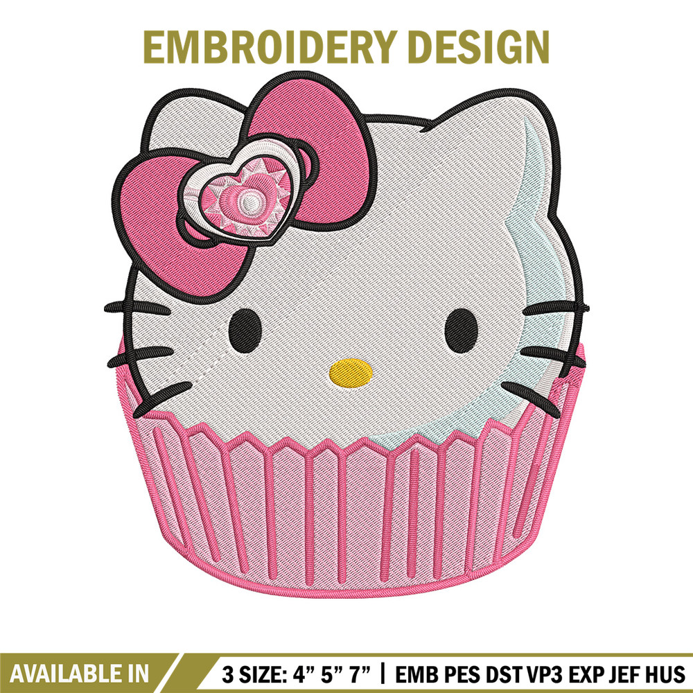 Hello Kitty cake Embroidery Design, Hello kitty Embroidery, Embroidery File, Anime Embroidery, Digital download.jpg