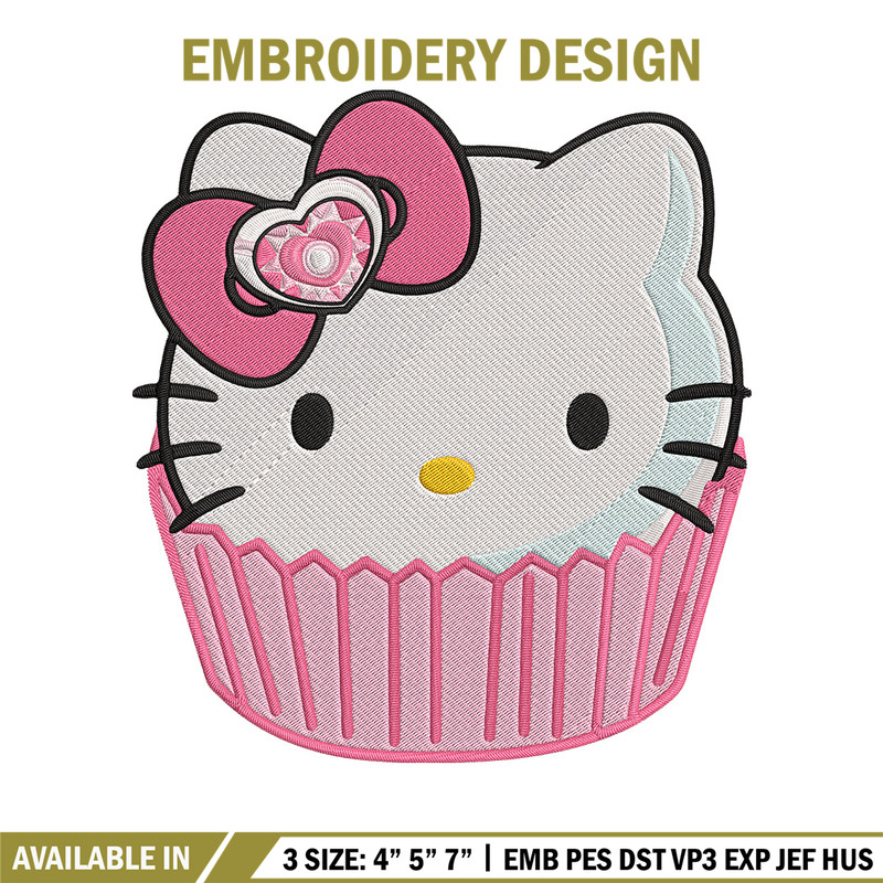 Hello Kitty cake Embroidery Design, Hello kitty Embroidery, Embroidery File, Anime Embroidery, Digital download.jpg