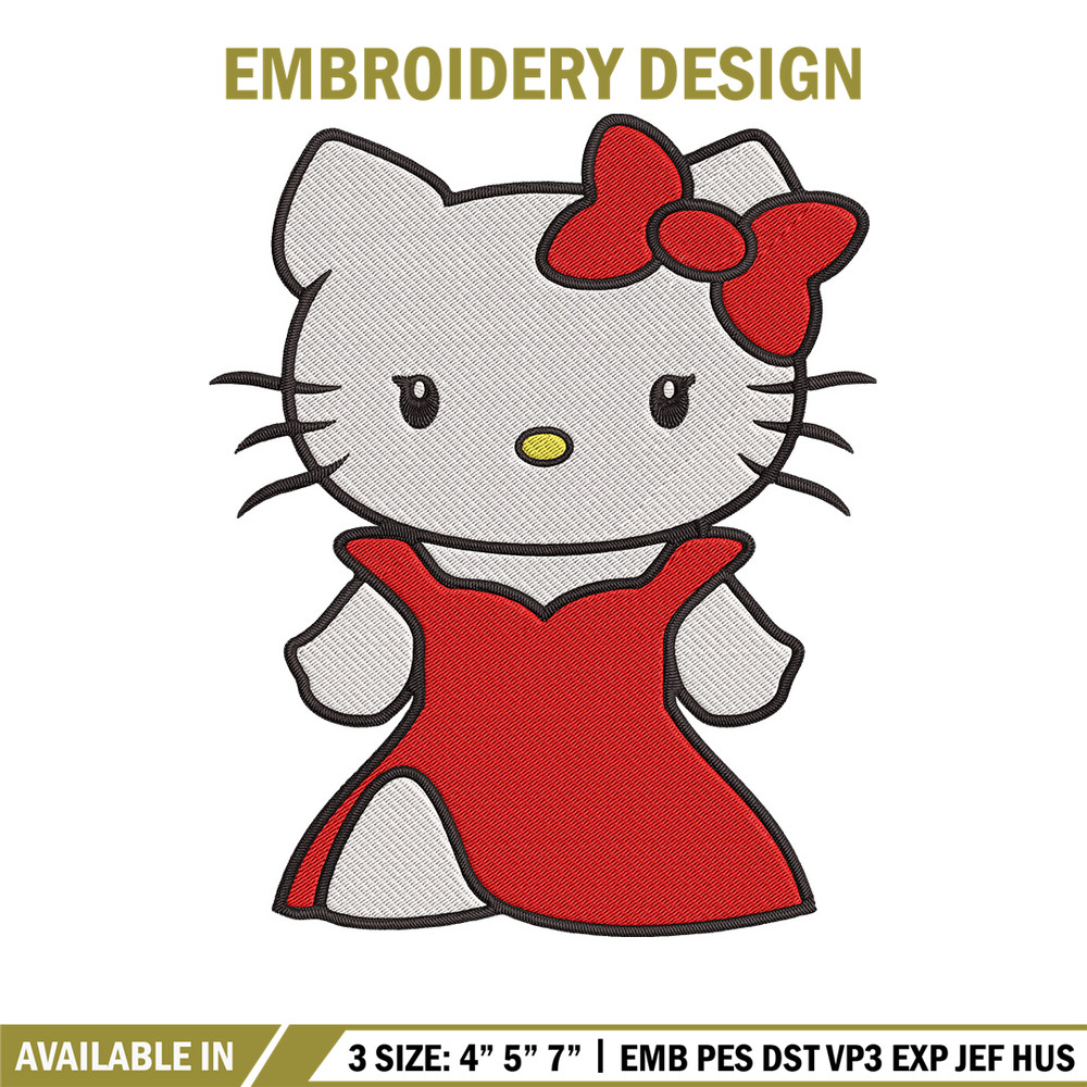 Hello kitty dress Embroidery Design, Hello kitty Embroidery, Embroidery File, Anime Embroidery, Digital download.jpg