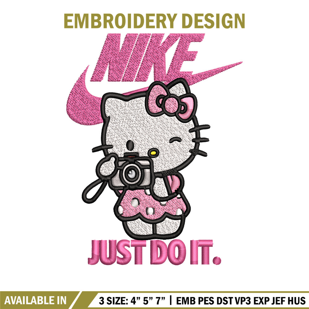 Hello kitty Nike Embroidery design, hello kitty cartoon, Embroidery, Nike design, Embroidery file, Instant download.jpg