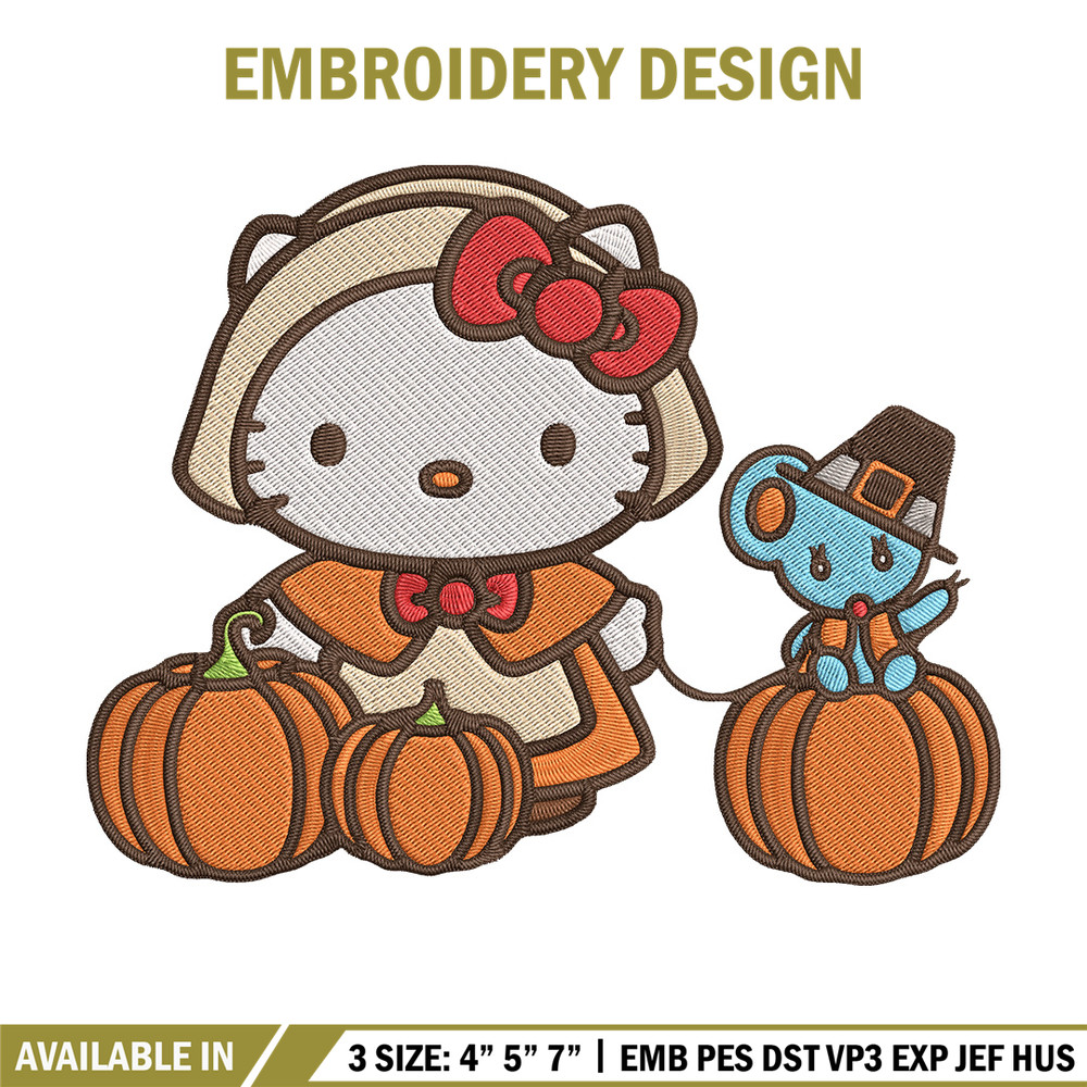 Hello kitty pumpkin Embroidery Design, Hello kitty Embroidery, Embroidery File, Anime Embroidery, Digital download.jpg