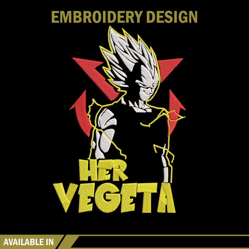 Her Vegeta Embroidery Design, Dragonball Embroidery, Embroidery File, Anime Embroidery, Anime shirt, Digital download.jpg