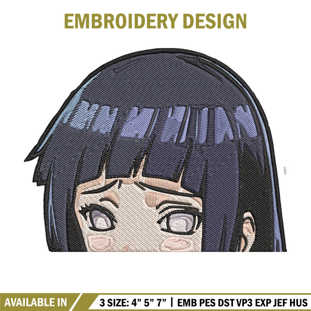 Hinata Peeker Embroidery Design, Naruto Embroidery, Embroidery File, Anime Embroidery, Anime shirt, Digital download.jpg