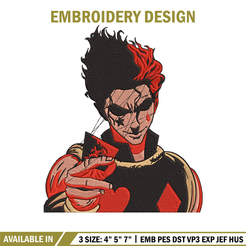 Hisoka Poster Embroidery Design, Hxh Embroidery, Embroidery File, Anime Embroidery, Anime shirt, Digital download.jpg