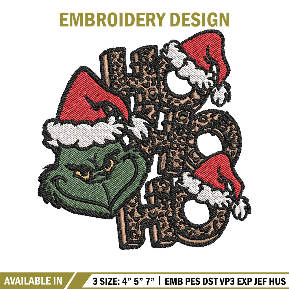 Ho Ho Ho The Grinch Embroidery design, Grinch Embroidery, logo design, Embroidery File, logo shirt, Instant download..jpg