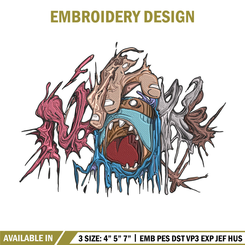 Horror logo Embroidery Design, Horror Embroidery, Embroidery File, Anime Embroidery, Anime shirt, Digital download.jpg