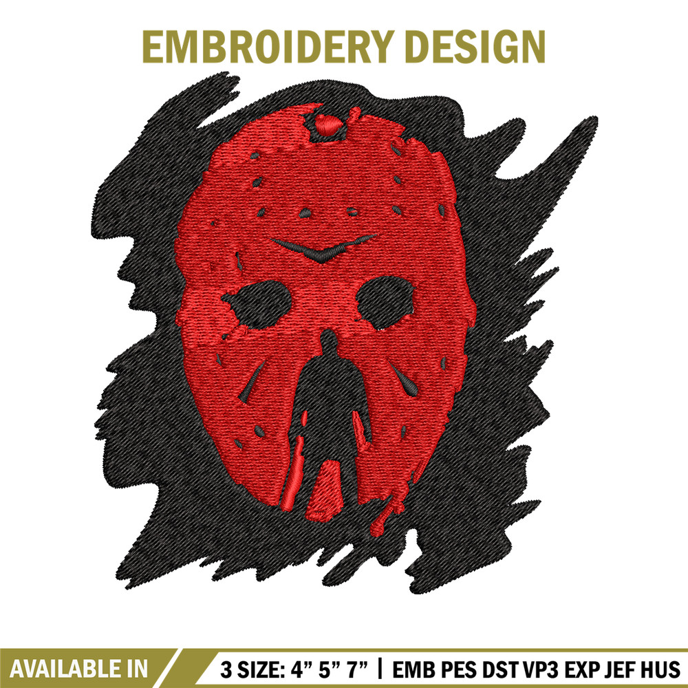 Jason Voorhees Embroidery design, Horror Embroidery, horror design, Embroidery File, logo shirt, Digital download..jpg
