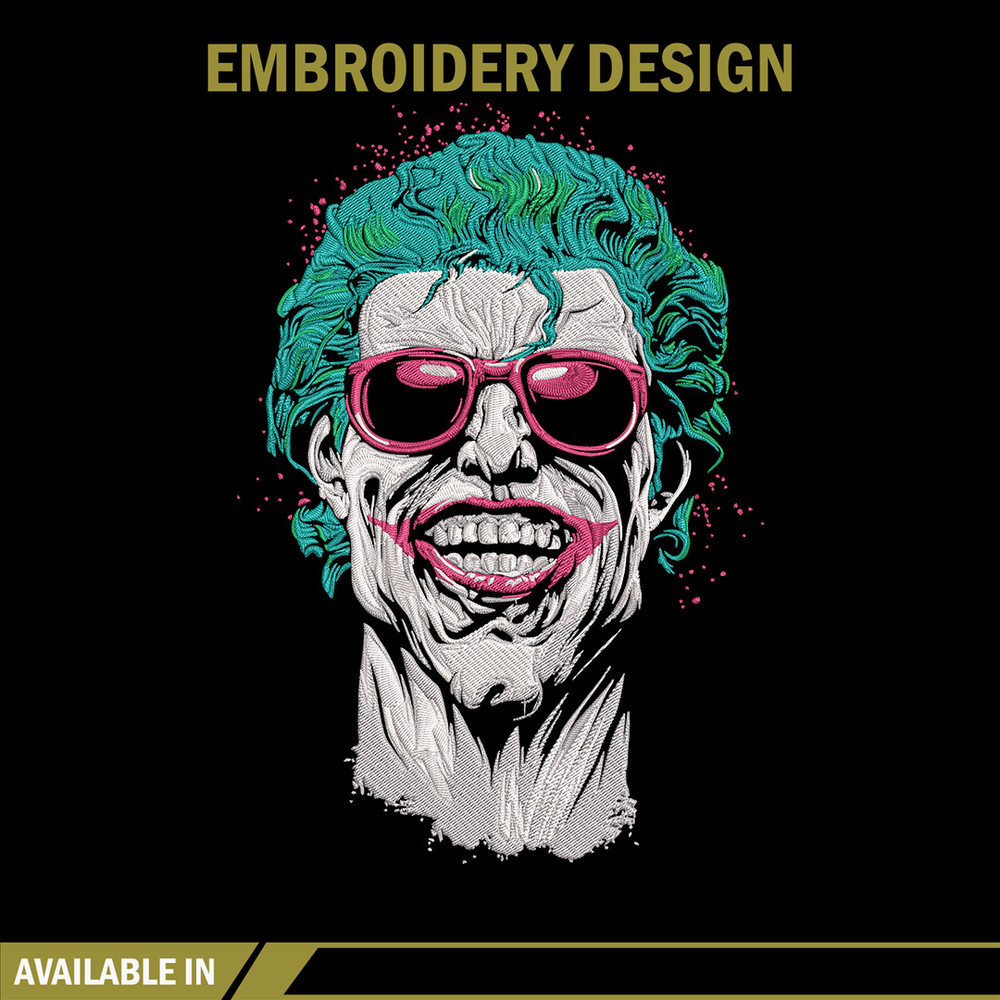 Jocker poster Embroidery Design, DC comics Embroidery, Embroidery File, Anime Embroidery, Anime shirt, Digital download.jpg