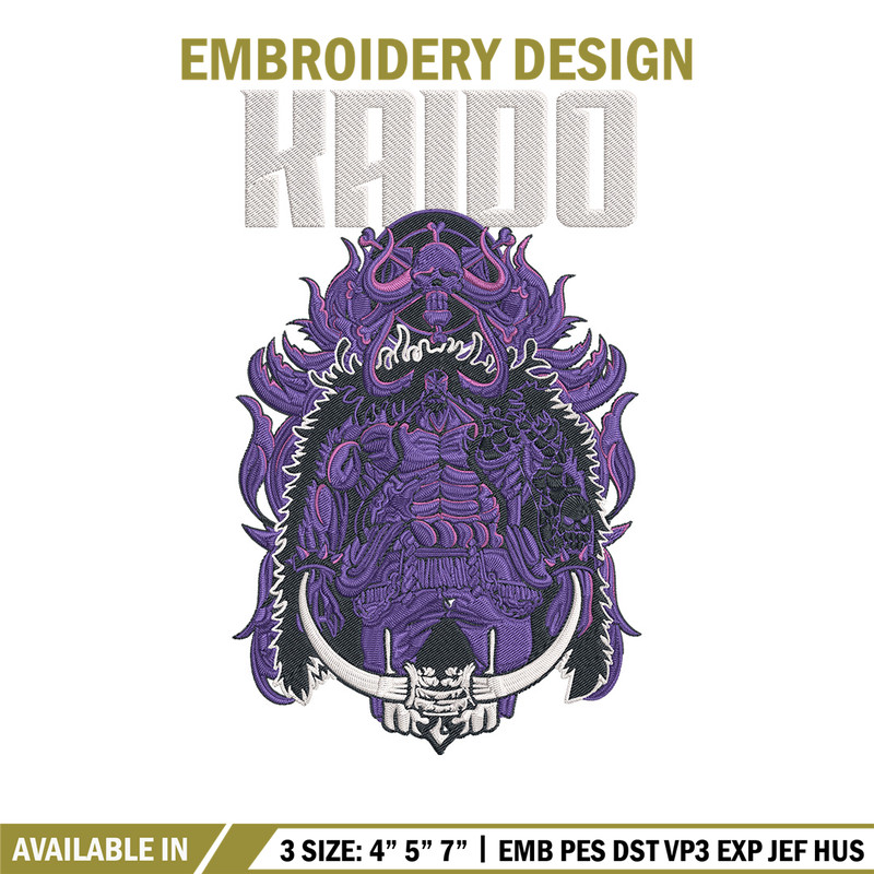 Kaido poster Embroidery Design,One piece Embroidery, Embroidery File, Anime Embroidery, Anime shirt, Digital download.jpg
