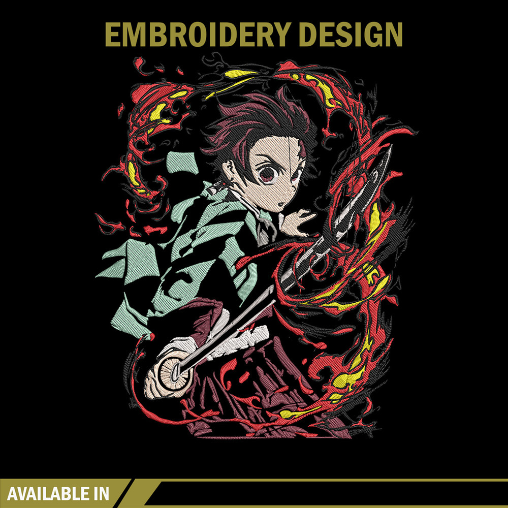 Kamado Tanjiro Embroidery Design, Demon slayer Embroidery, Embroidery File, Anime Embroidery, Digital download..jpg