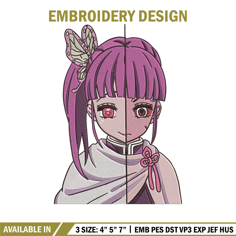 Kanao face Embroidery Design, Demon slayer Embroidery, Embroidery File, Anime Embroidery, Digital download..jpg