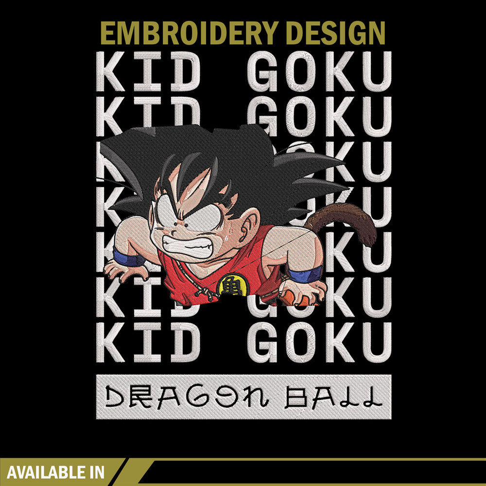 Kid goku Embroidery Design, Dragonball Embroidery, Embroidery File, Anime Embroidery, Anime shirt, Digital download.jpg