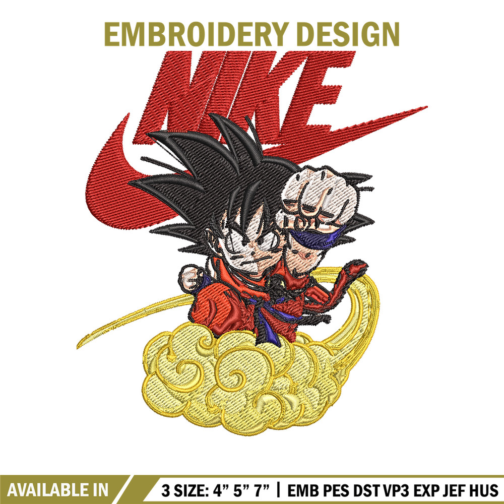 Kid Goku magic cloud Nike Embroidery design, Dragon ball Embroidery, Nike design, Embroidery file, Instant download..jpg