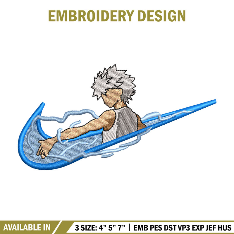Killua Zoldyck Nike embroidery design, Hunter x hunter embroidery, Nike design, anime design, Digital download.jpg
