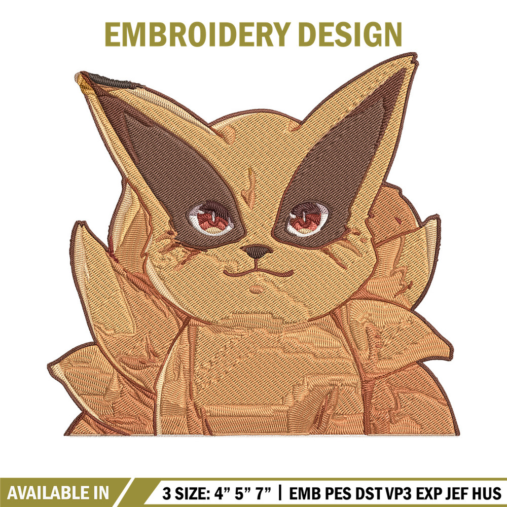 Kurama chibi Embroidery Design, Naruto Embroidery, Embroidery File, Anime Embroidery, Anime shirt, Digital download.jpg