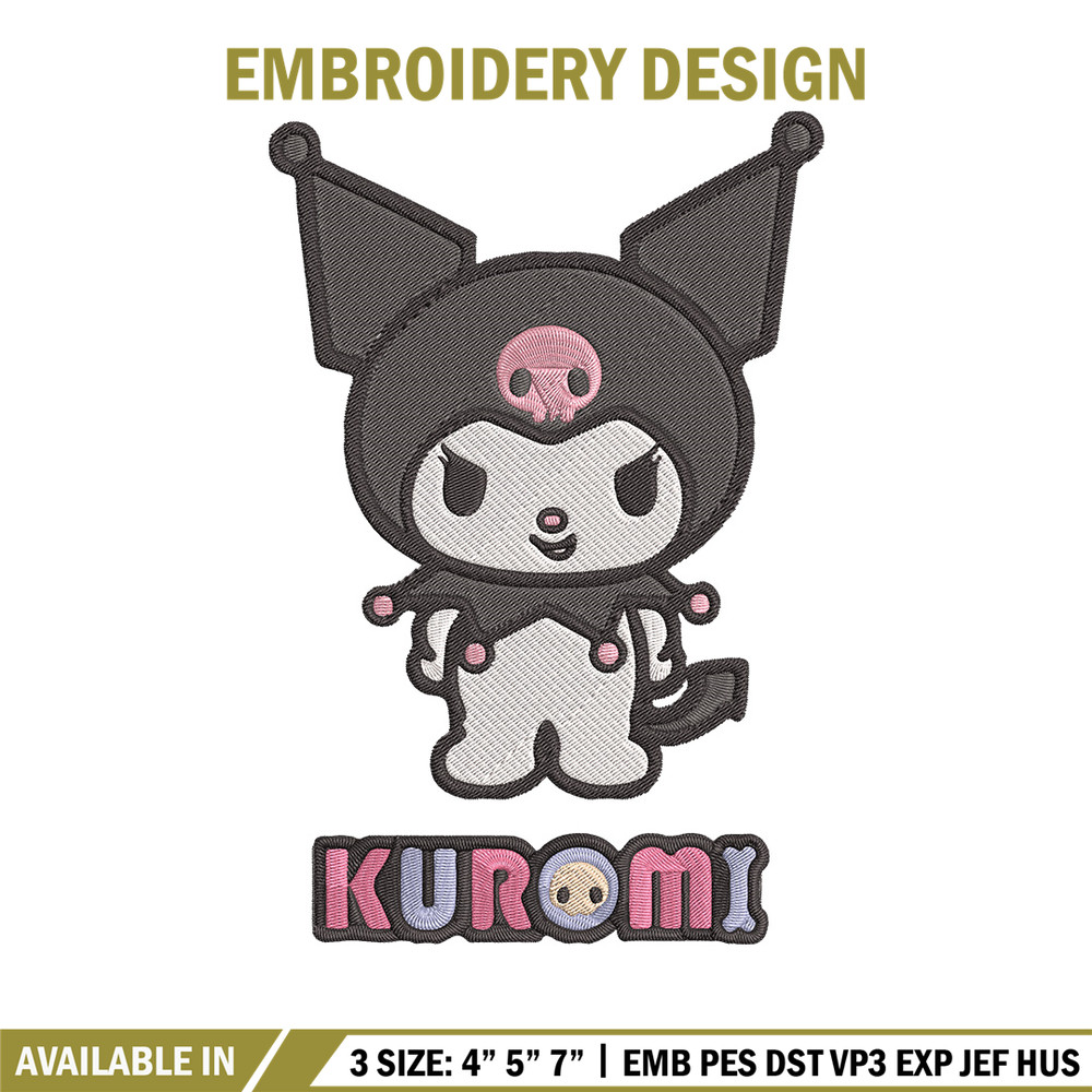 Kuromi logo Embroidery Design, Hello kitty Embroidery, Embroidery File,Anime Embroidery, Anime shirt, Digital download.jpg