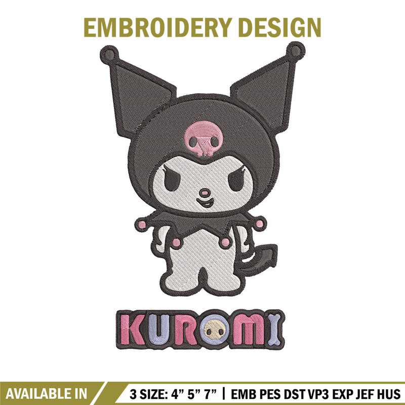 Kuromi logo Embroidery Design, Hello kitty Embroidery, Embroidery File,Anime Embroidery, Anime shirt, Digital download.jpg