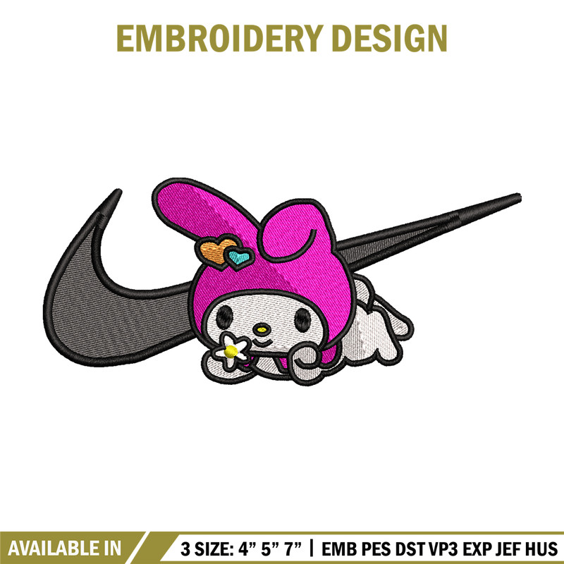 Kuromi Nike embroidery design, Hello kitty embroidery, Nike design, cartoon design, cartoon shirt, Digital download.jpg