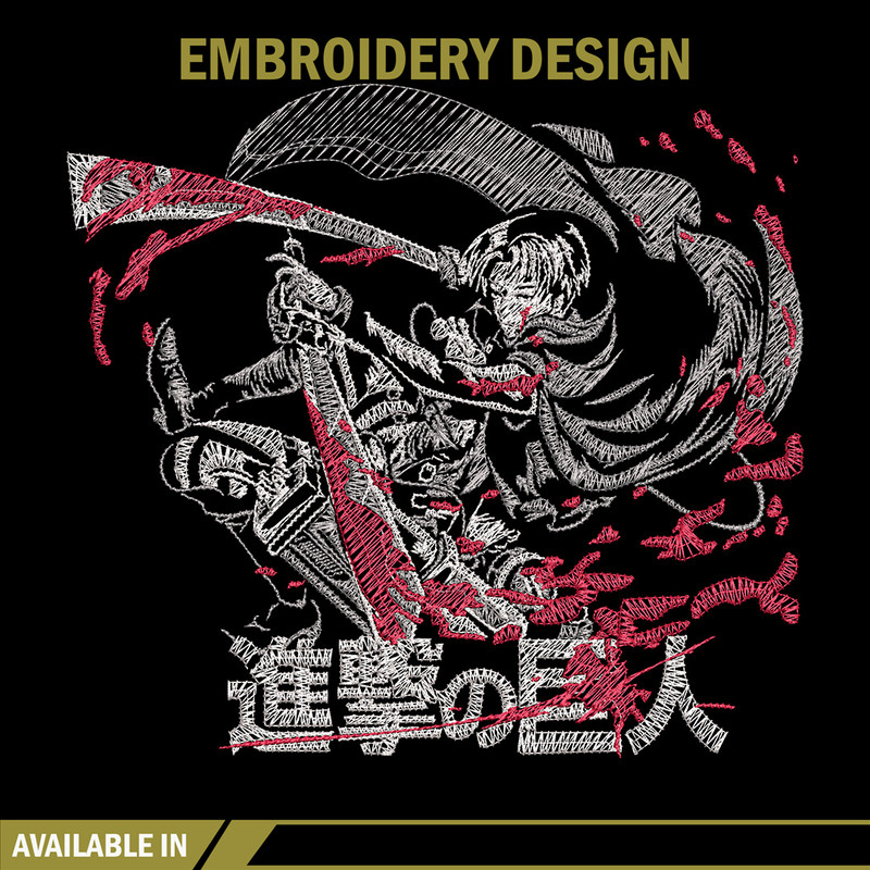 Levi ackerman Embroidery Design, Aot Embroidery, Embroidery File, Anime Embroidery, Anime shirt, Digital download.jpg