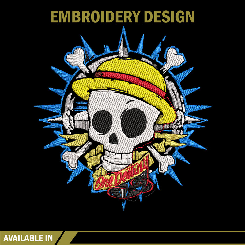 Logo One piece Embroidery Design, One piece Embroidery, Embroidery File, Anime Embroidery, Anime shirt,Digital download.jpg