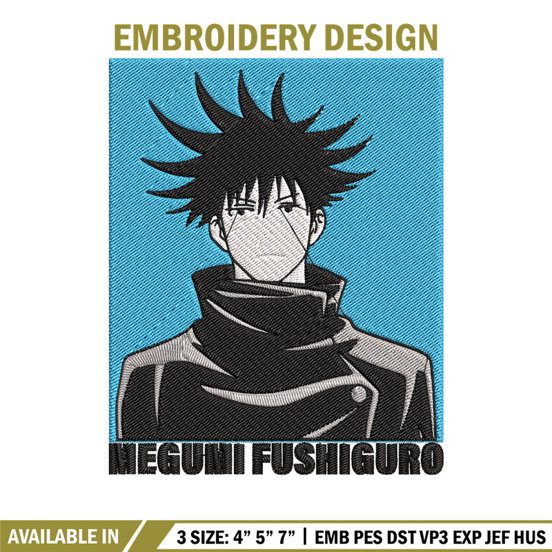 Megumi poster Embroidery Design, Jujutsu Embroidery, Embroidery File, Anime Embroidery, Anime shirt, Digital download.jpg