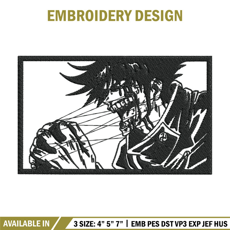 Megumi rectangle Embroidery Design, Jujutsu Embroidery, Embroidery File, Anime Embroidery, Anime shirt, Digital download.jpg