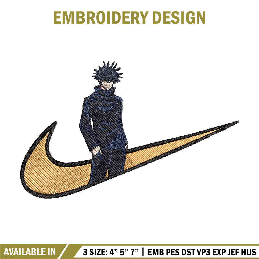 Megumi x nike Embroidery Design, Jujutsu Embroidery, Embroidery File, Nike Embroidery, Anime shirt, Digital download.jpg