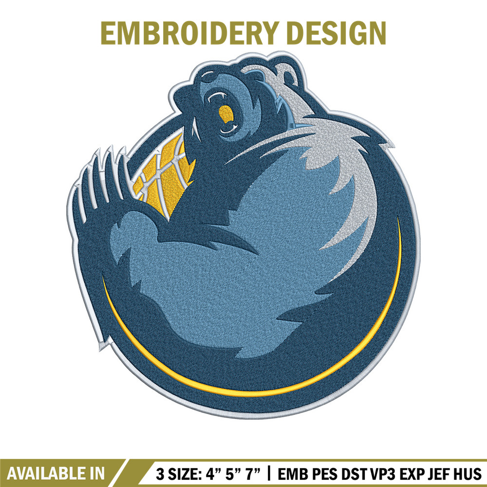 Memphis Grizzlies design embroidery design, NBA embroidery,Sport embroidery, Embroidery design,Logo sport embroidery..jpg