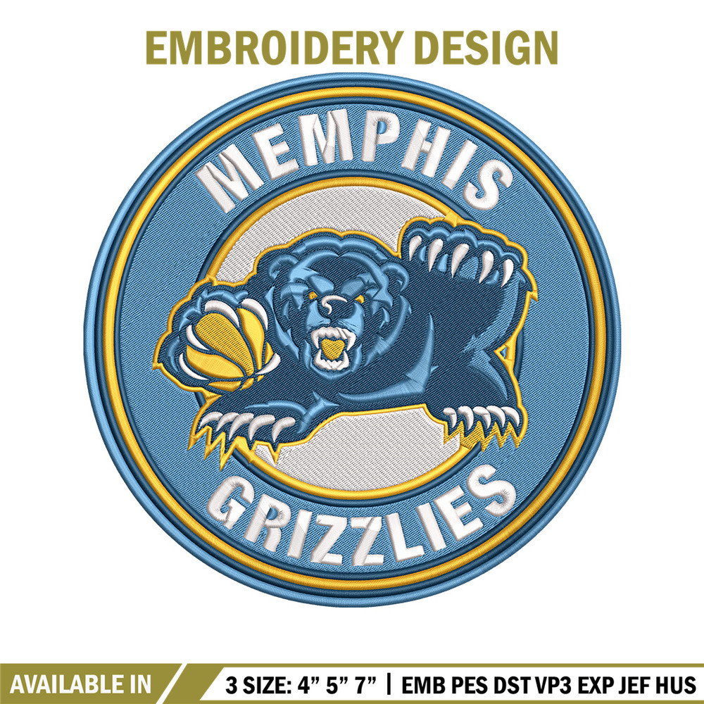 Memphis Grizzlies logo embroidery design,NBA embroidery,Sport embroidery,Embroidery design, Logo sport embroidery..jpg