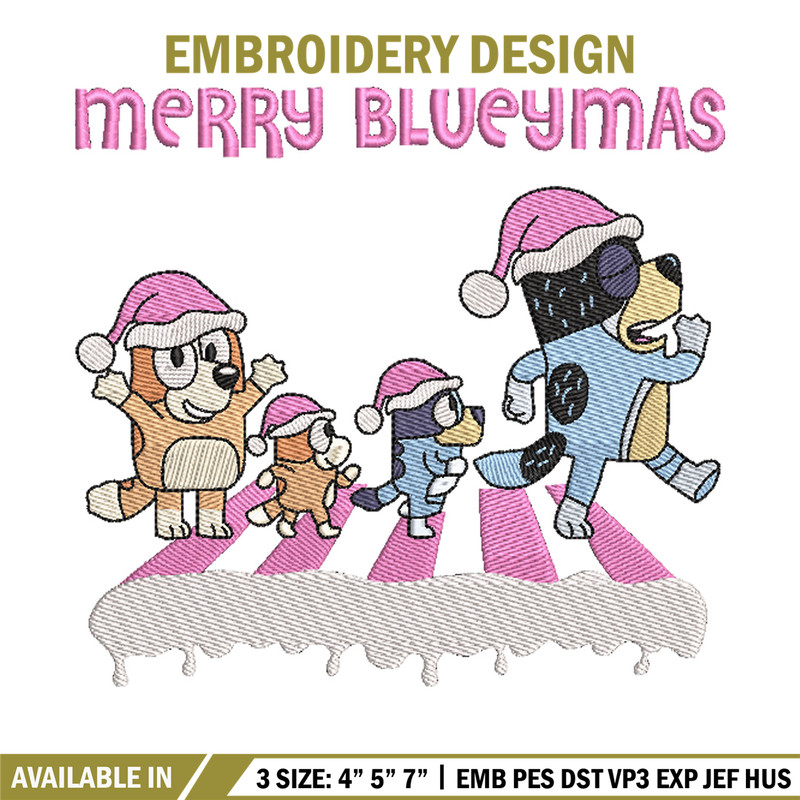 Merry blueymas embroidery design, Bluey embroidery, Chrismas design, Embroidery file, Embroidery shirt, Digital download.jpg