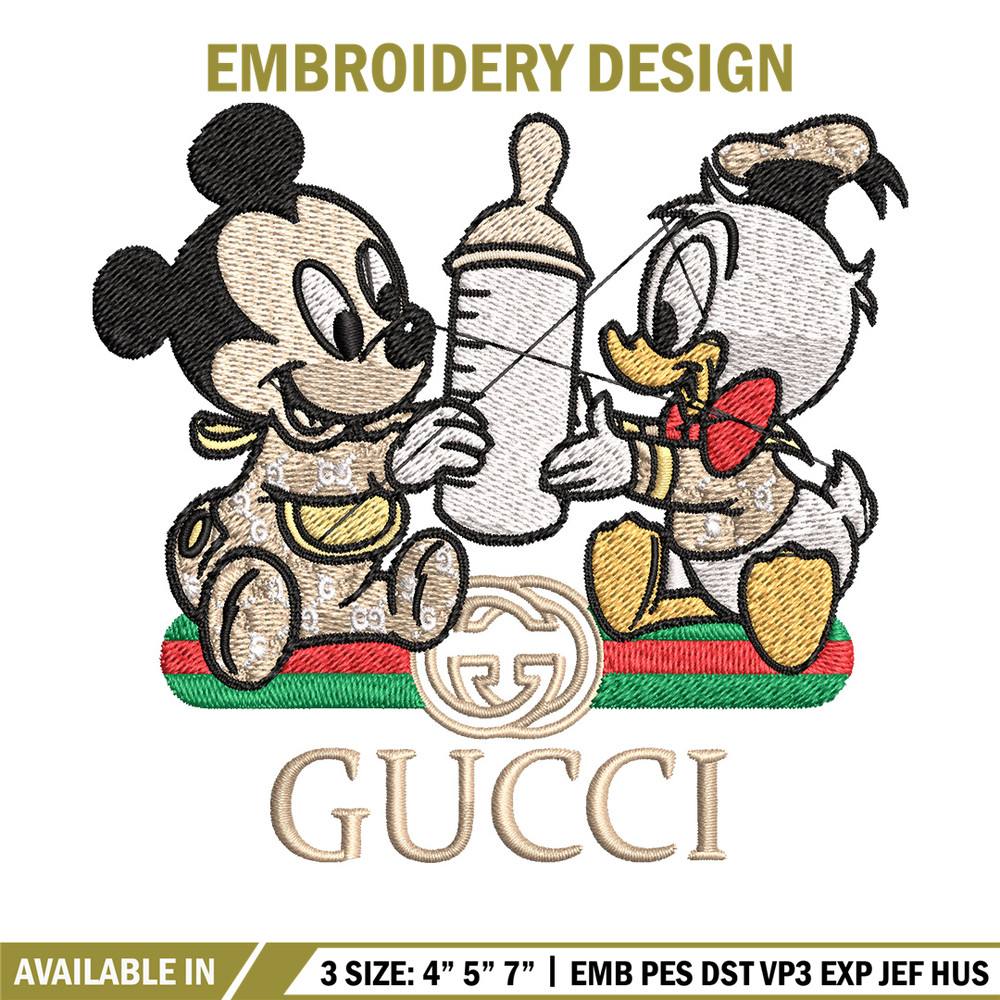 Mickey duck baby Embroidery Design, Gucci Embroidery, Embroidery File, Logo shirt, Sport Embroidery, Digital download..jpg
